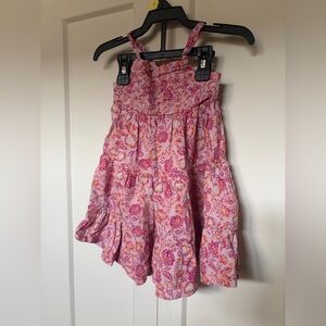 Old Navy Pink Floral Tiered Sundress with Coral Accents